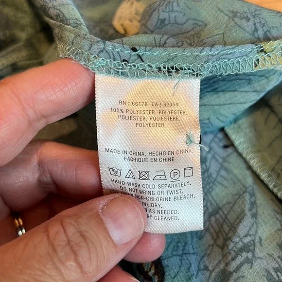 Anthropologie Feather Bone Osuna Wrap Dress Women's M Teal Butterfly Print - Picture 10 of 12